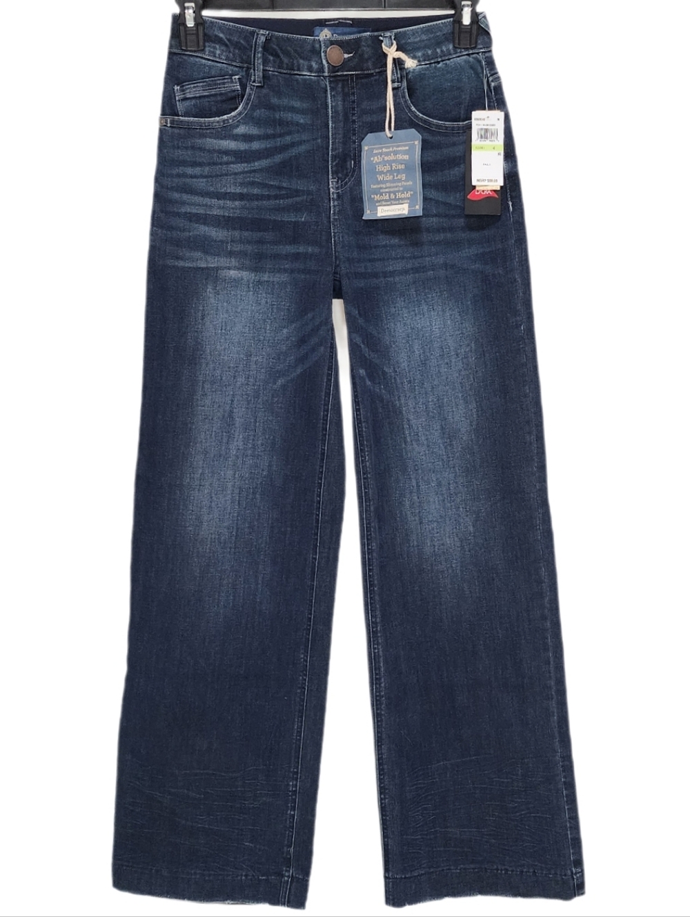 Democracy Wide Leg Jeans Stretch High Rise Ab Solution Indigo 4